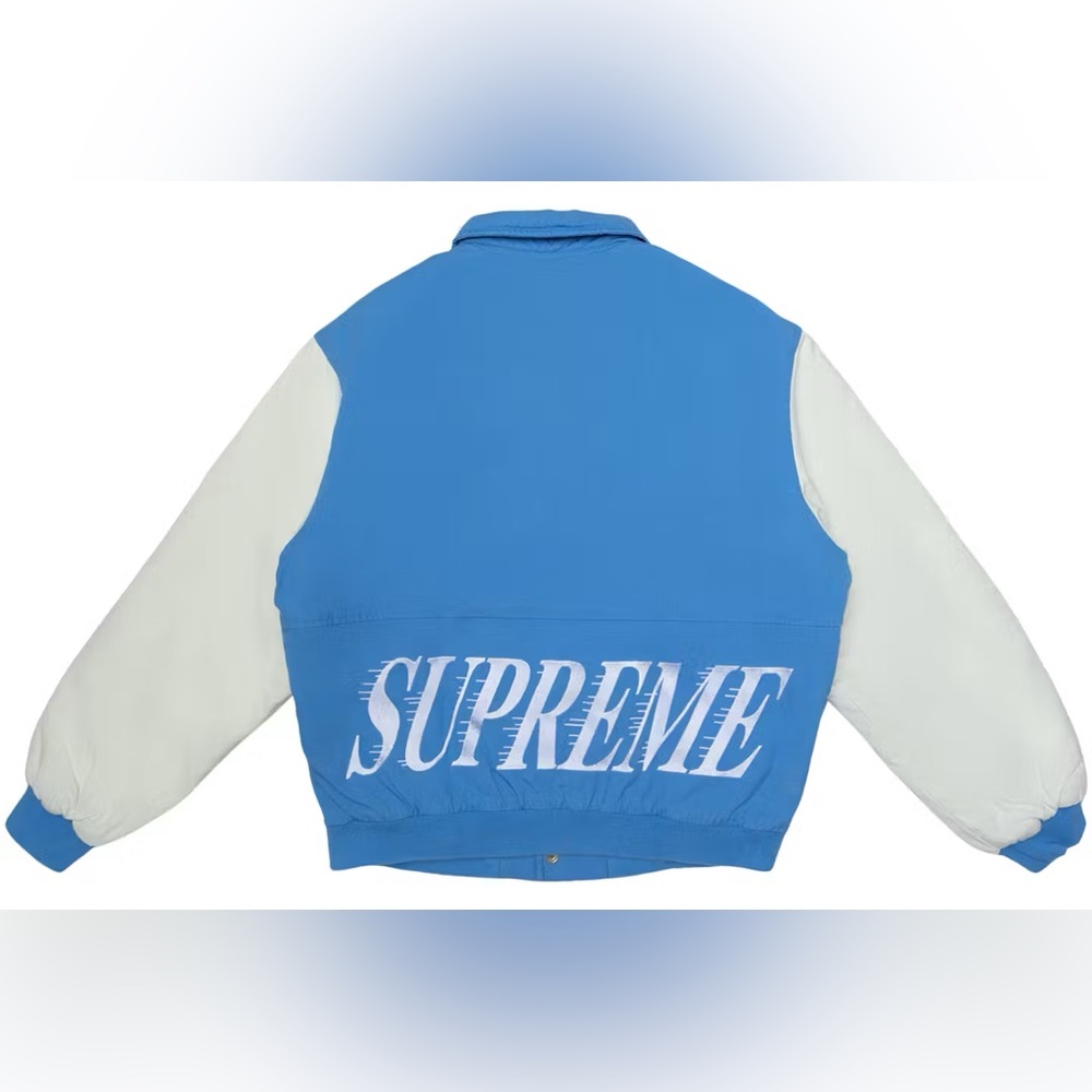 Supreme Twill Varsity Jacket Light Blue